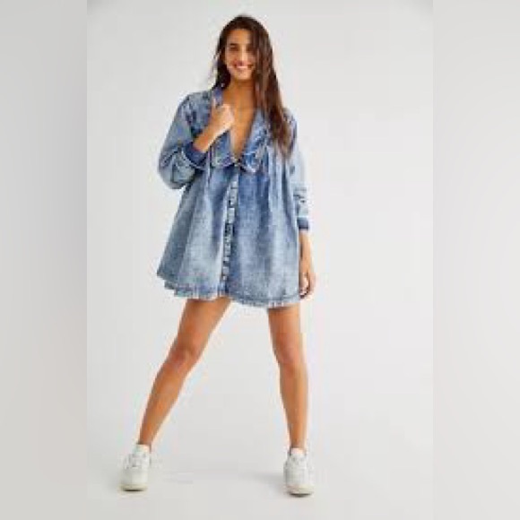 Free people Charlie denim jacket M NWT - Picture 1 of 6